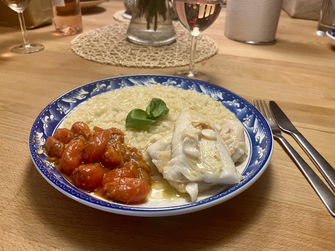 candát, citronové risotto