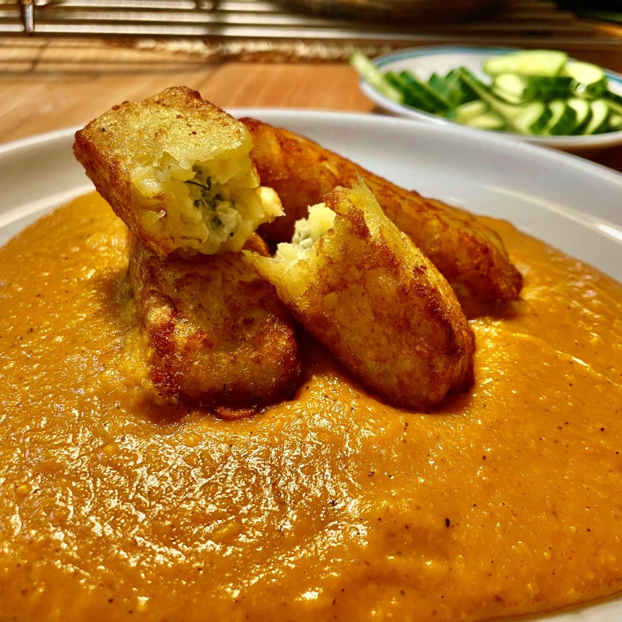 dýňové pyré, krokety