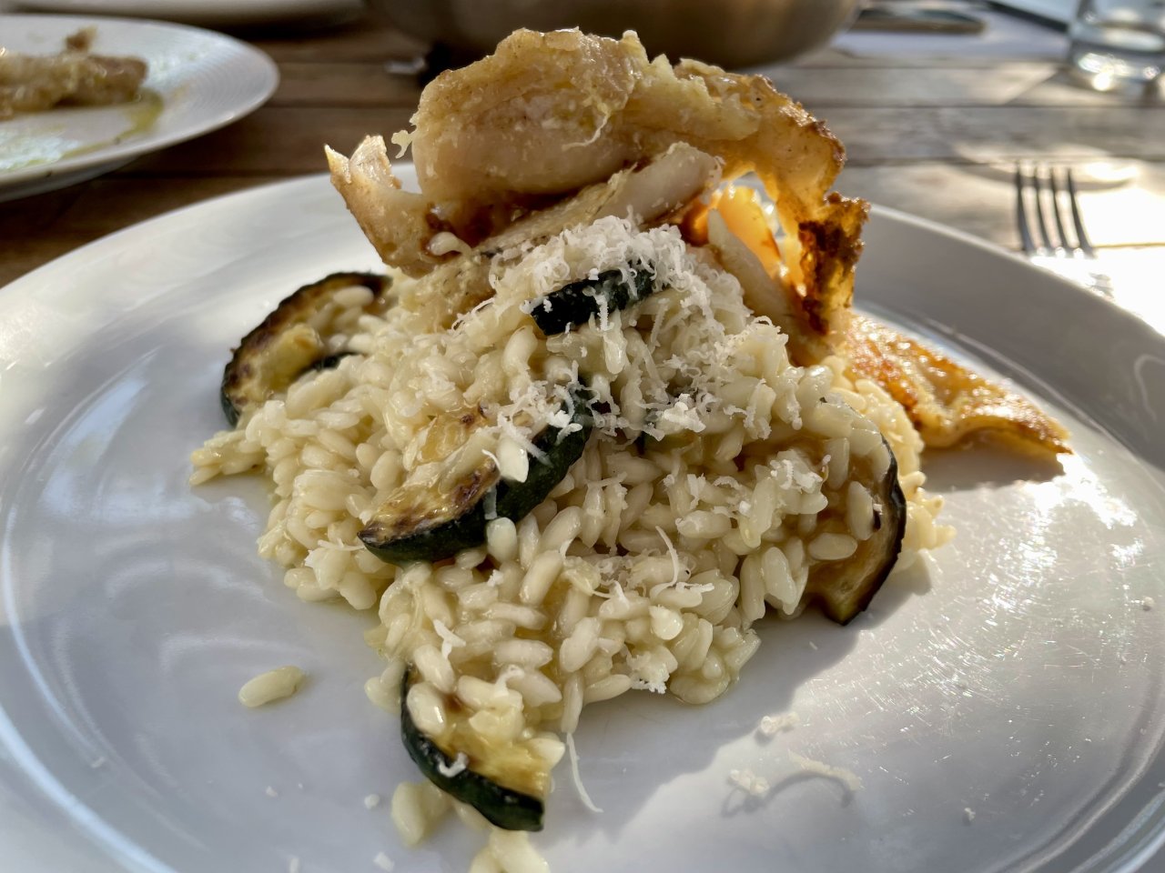 cuketové risotto, treska