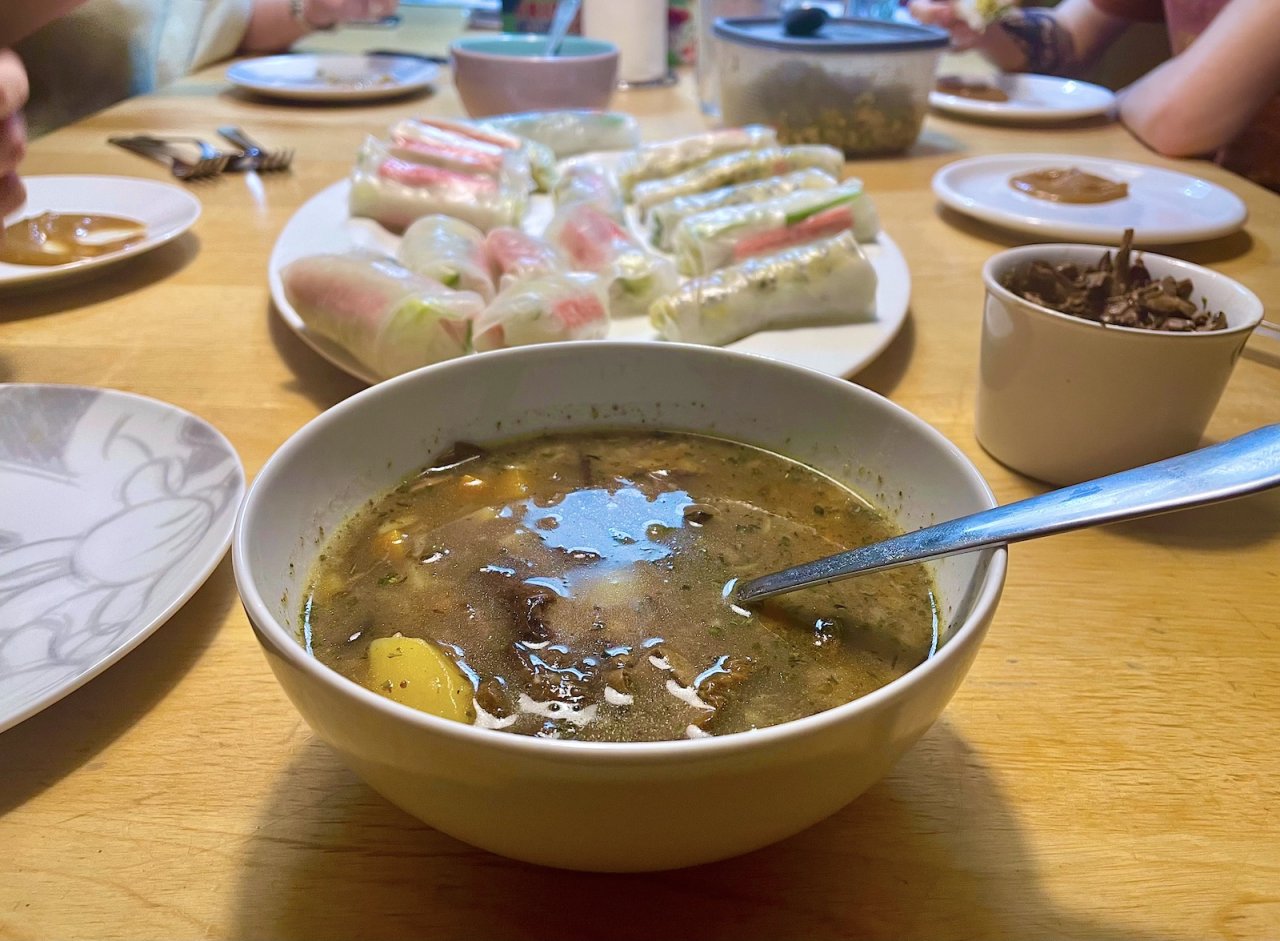 bramboračka + letní závitky