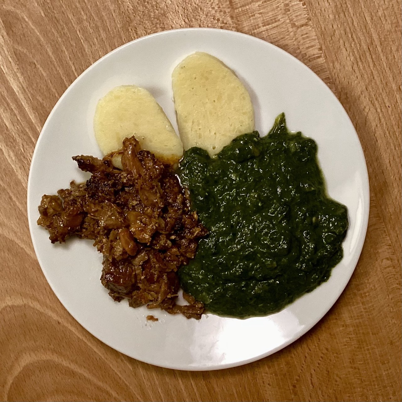 výpečky, špenát